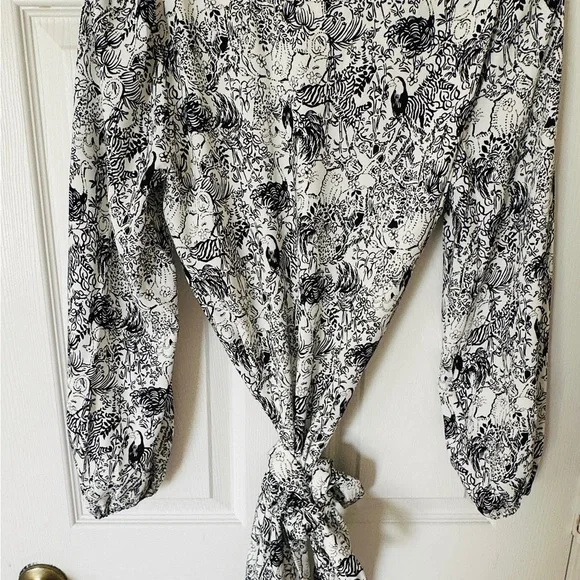 Lilly Pulitzer Olivine A-line Animal and Floral Print Long Sleeve Dress - Picture 5 of 14